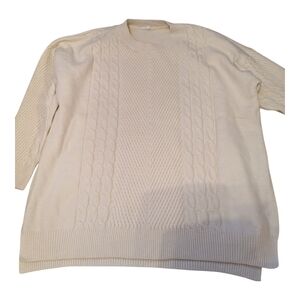 - Suzanne Betro Textured Cream Crewneck Sweater with Relaxed Fit, Euc , Sz…